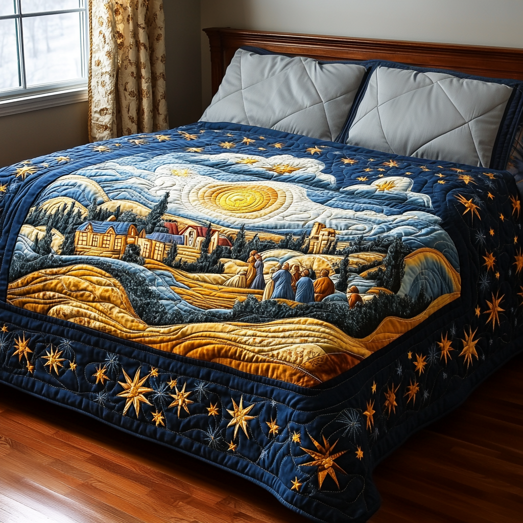 Calm And Bright Quilted Blanket Religious Christmas Gifts