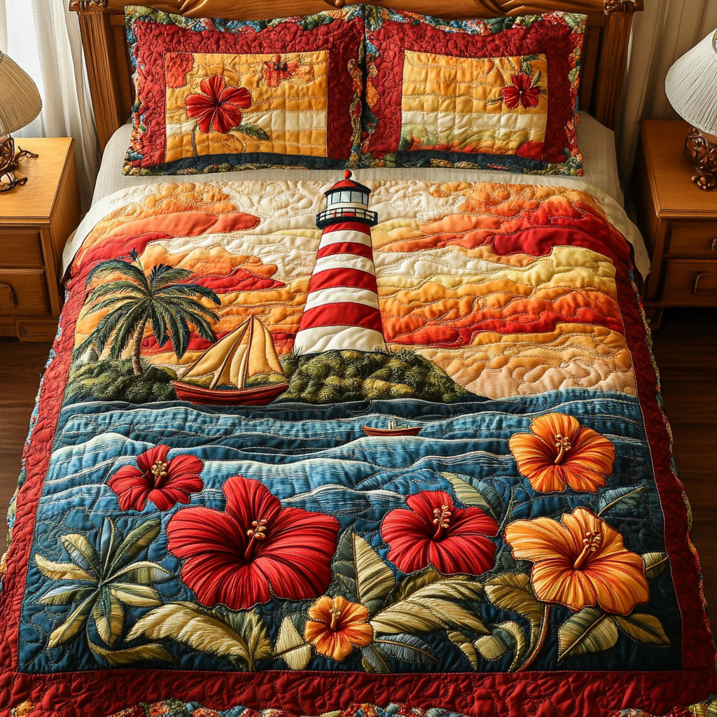 Calm Harbor Quilted Bedding Set Bedroom Decor Best Lighthouse Gifts