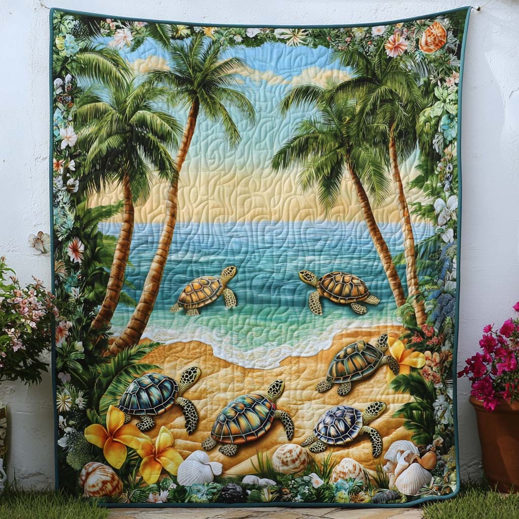 Calm Shell Serenity Quilted Blanket Best Throw Blanket Fishing Items For Lovers