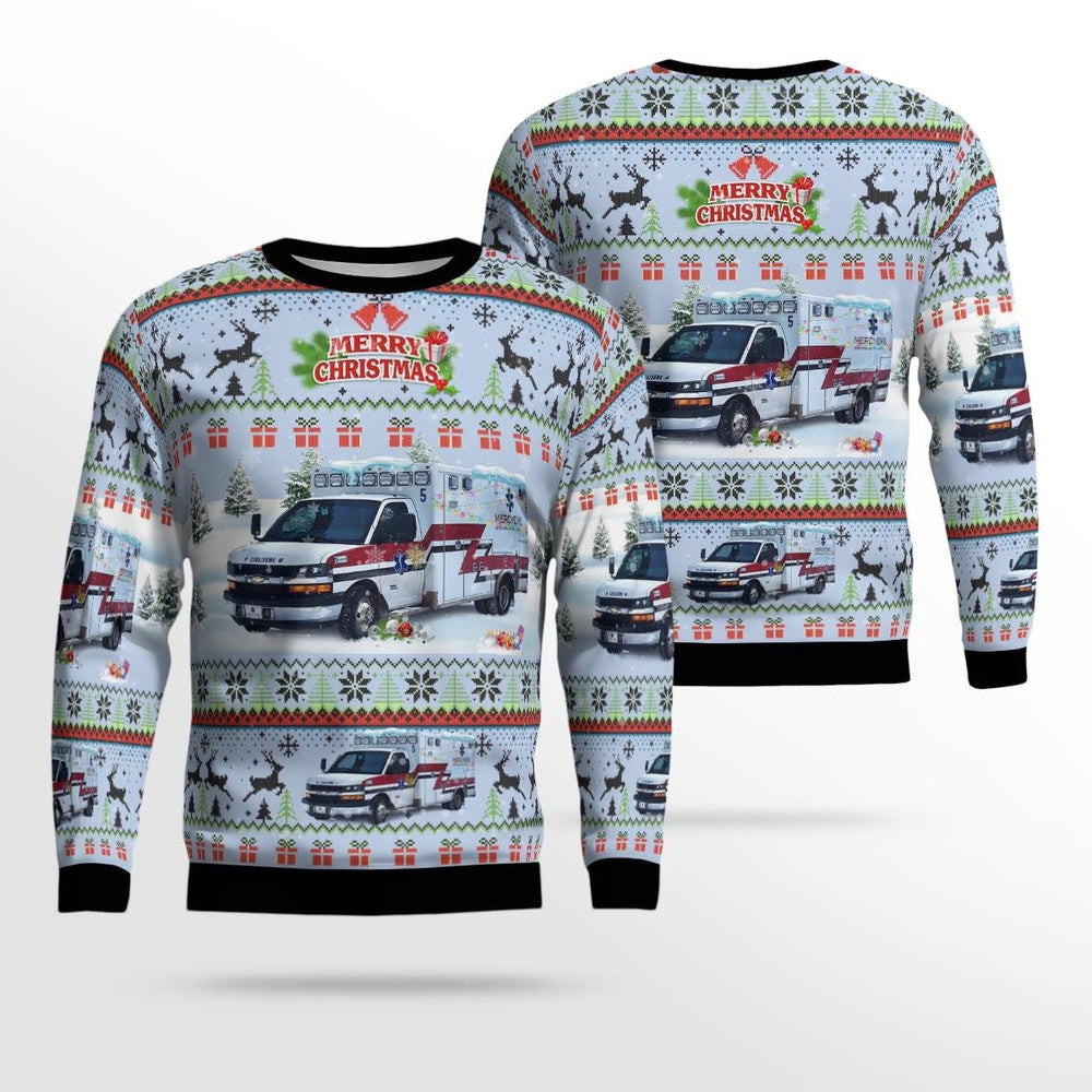 Calumet Michigan Mercy EMS AOP Ugly Sweater Xmas Unisex Sweater Christmas Gifts For Men Women