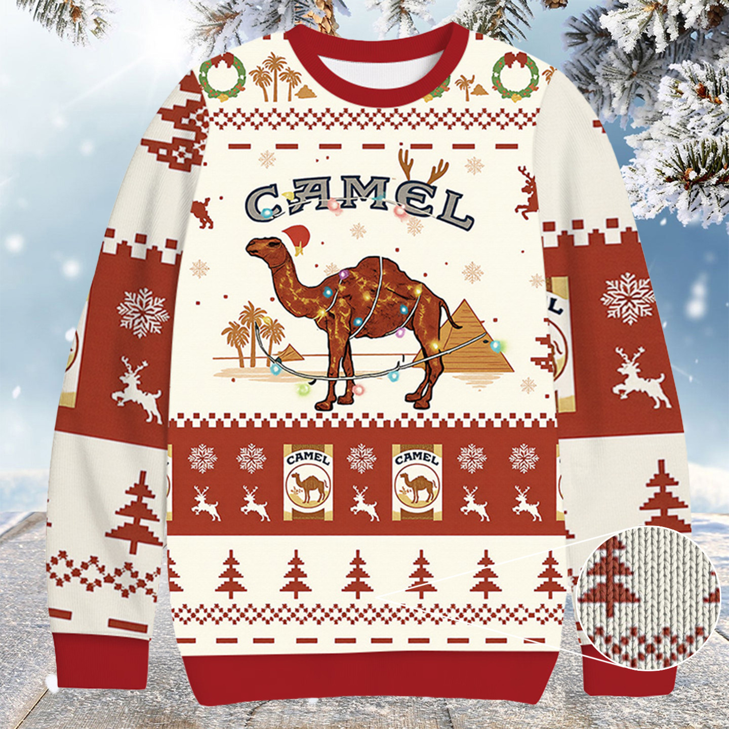 Camel Cigarettes Christmas Ugly Sweater Cute Xmas Apparel Gift For Animal Lover
