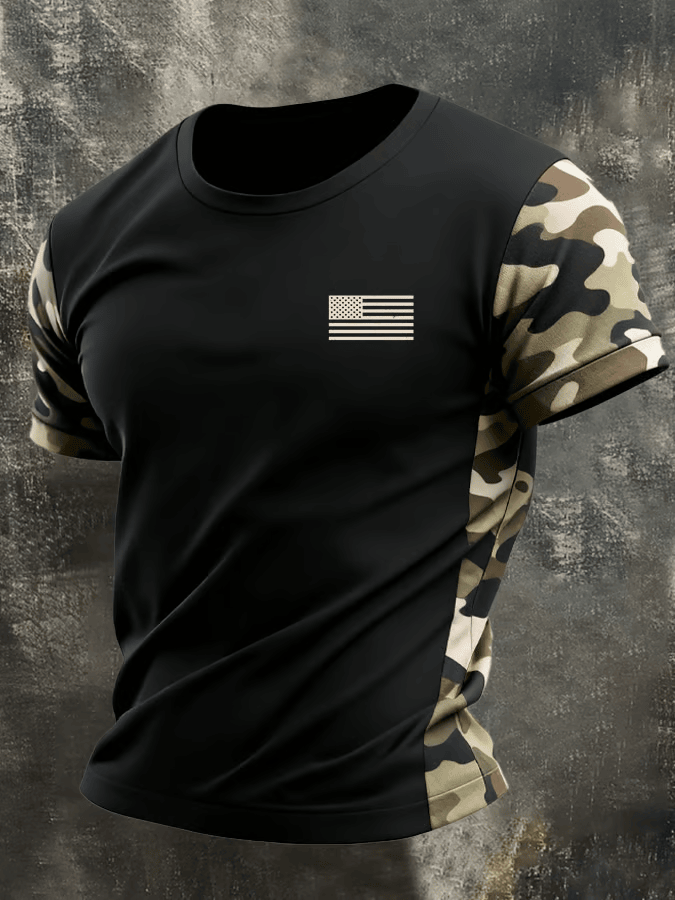 Camo America 250 Years Patriotic T-Shirt Mens Patriotic Clothing Independence Day Gift