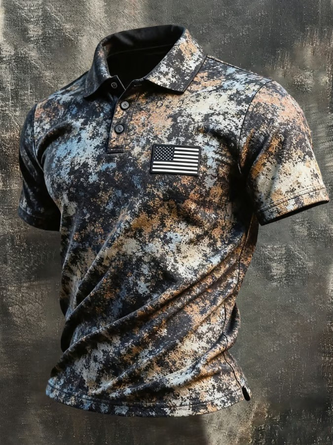 Camo American Flag Polo Shirt America Semiquincentennial Apparel Best Patriotic Gifts