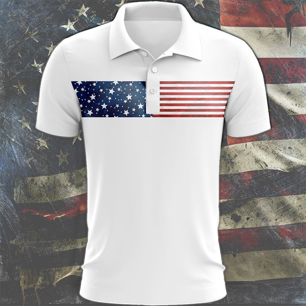 Camo American Flag Polo Shirt Best Golf Shirts For Men Gifts For Golfers