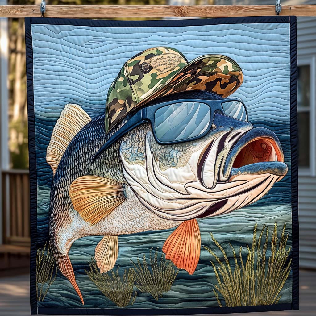 Camo Bass Quilted Blanket Cute Blankets For Her