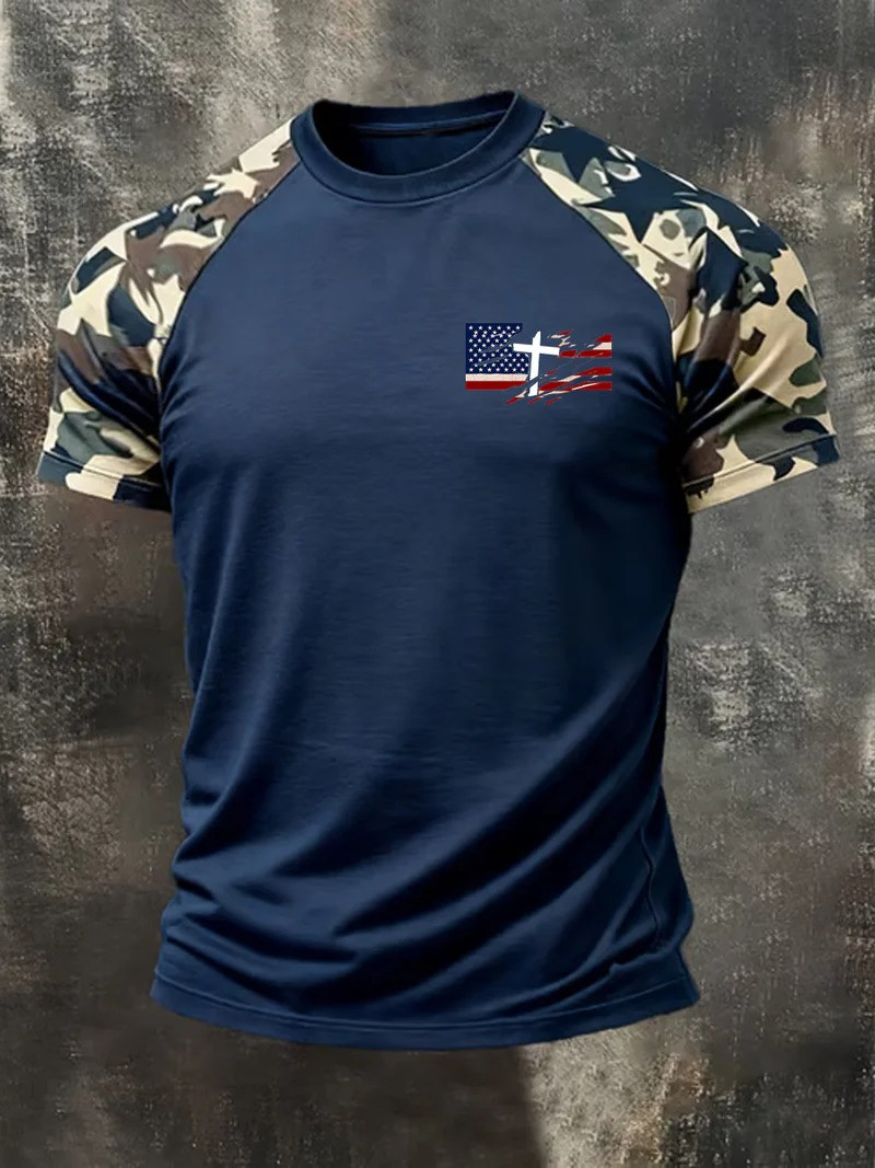 Camo Cross T-Shirt Christian Patriotic Faith Apparel Fan Gear For Christians Today