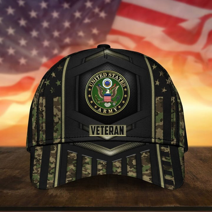 Camo Soldiers Multiservice US Army Cap Gift for Dad and Husband on Veterans Day