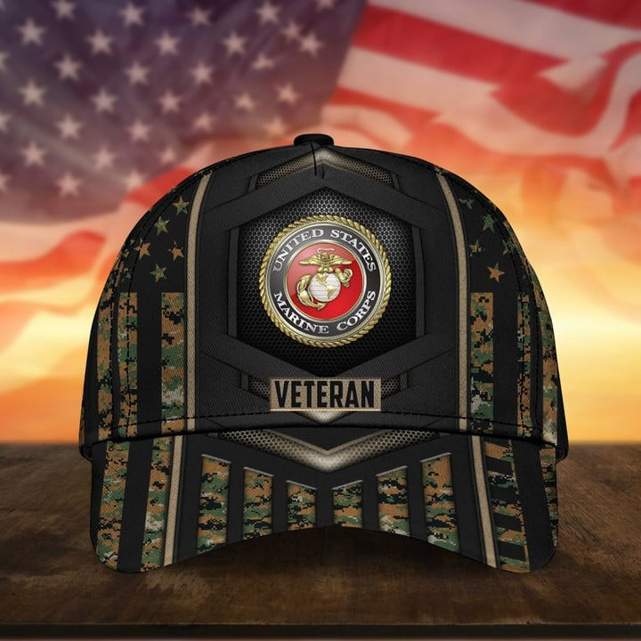 Camo Soldiers Multiservice US Marine Cap Gift for Dad and Husband on Veterans Day