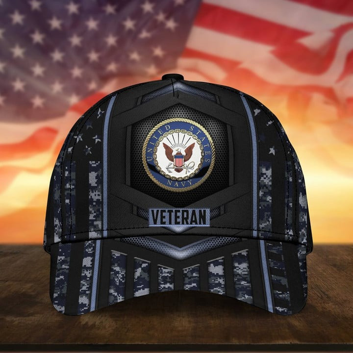 Camo Soldiers Multiservice US Navy Cap Gift for Dad and Husband on Veterans Day