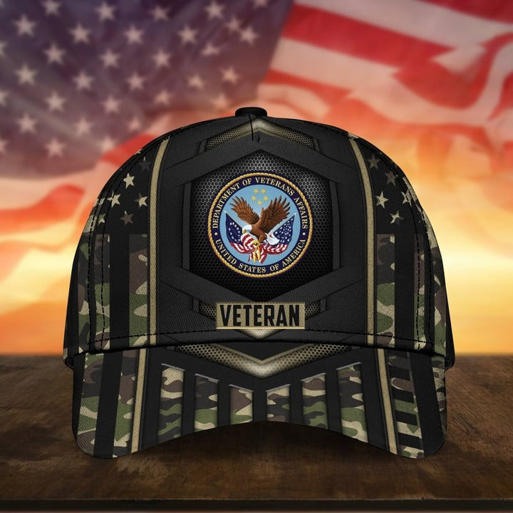 Camo Soldiers Multiservice US Veteran Cap Gift for Dad and Husband on Veterans Day