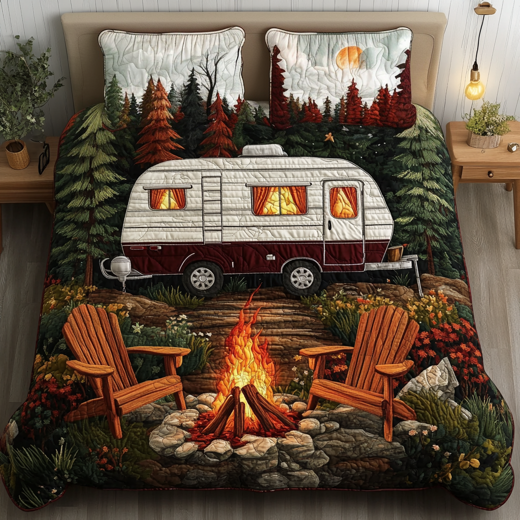 Camp Comfort Quilted Bedding Set Best Comforter Sets Camping Gifts For Dad