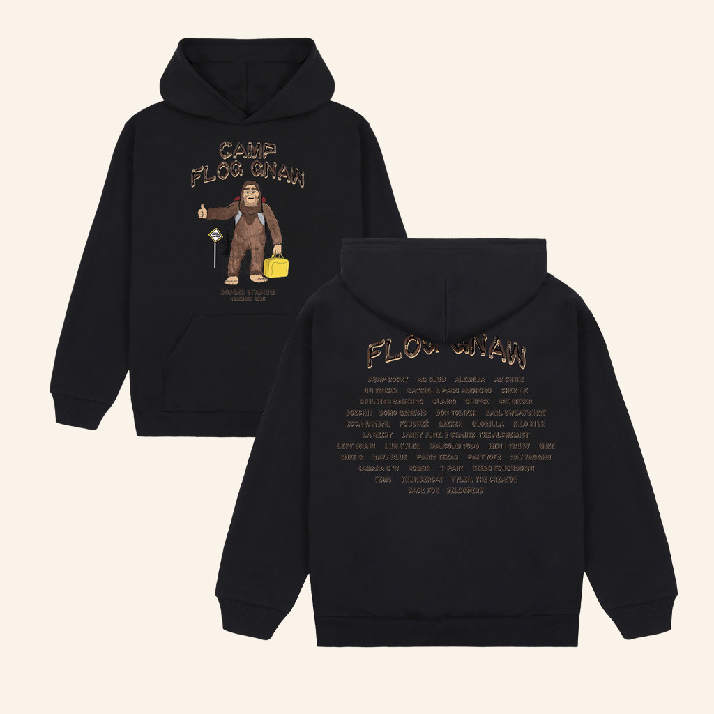 Camp Flog Gnaw Merch Sasquatch Xing Black Hoodie Christmas Presents For Boyfriend