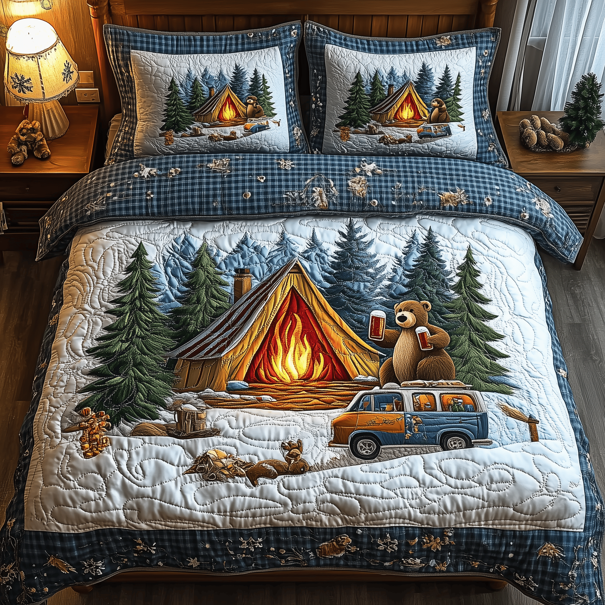 Camp Life Quilted Bedding Set Christmas Bedding Set Christmas Gifts For Couples