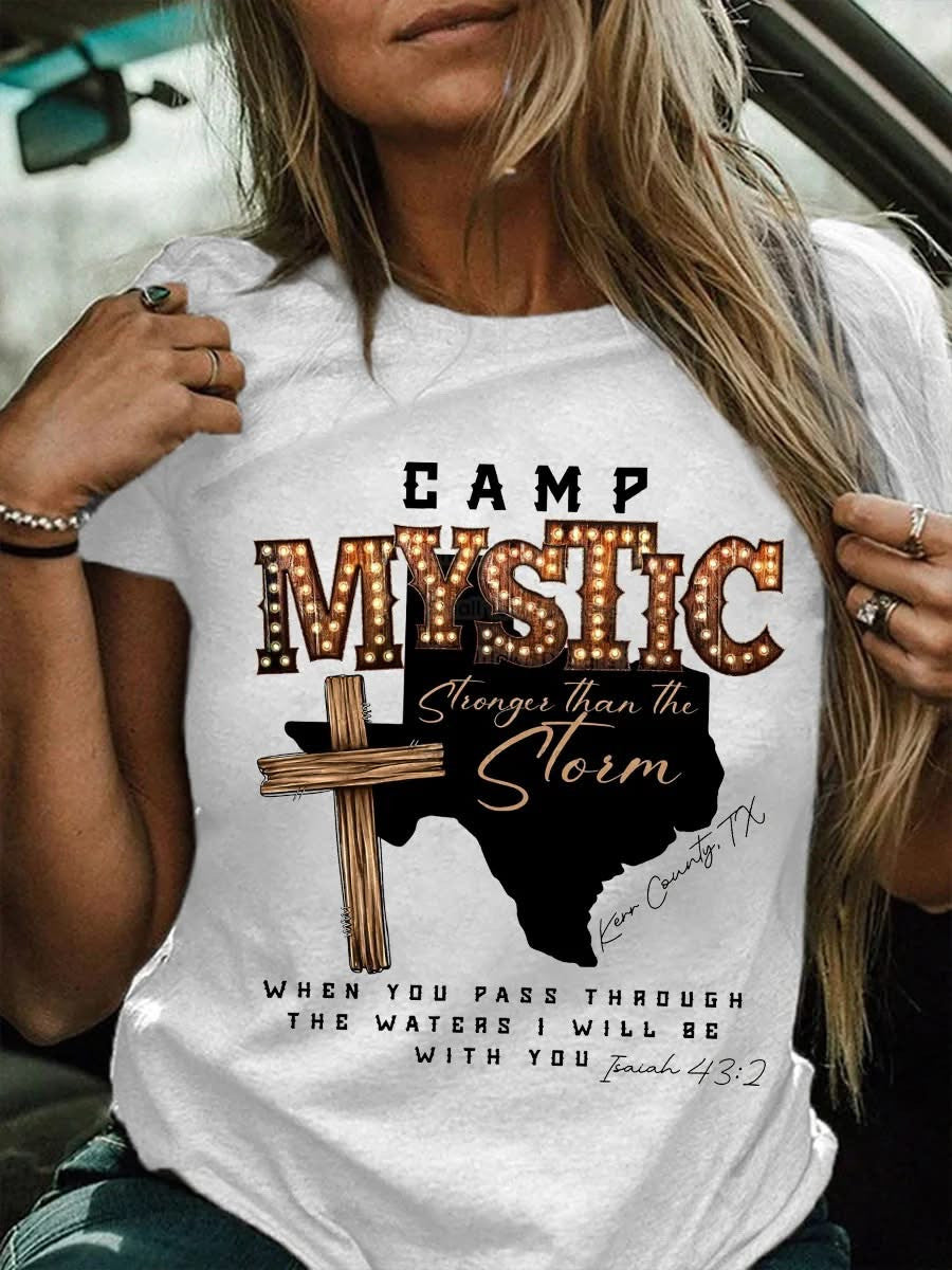 Camp Mystic Stronger Than The Storm Shirt Pray For Texas T-Shirt Women's Gifts Camp Mystic Stronger Than The Storm Shirt Pray For Texas T-Shirt Women's Gifts