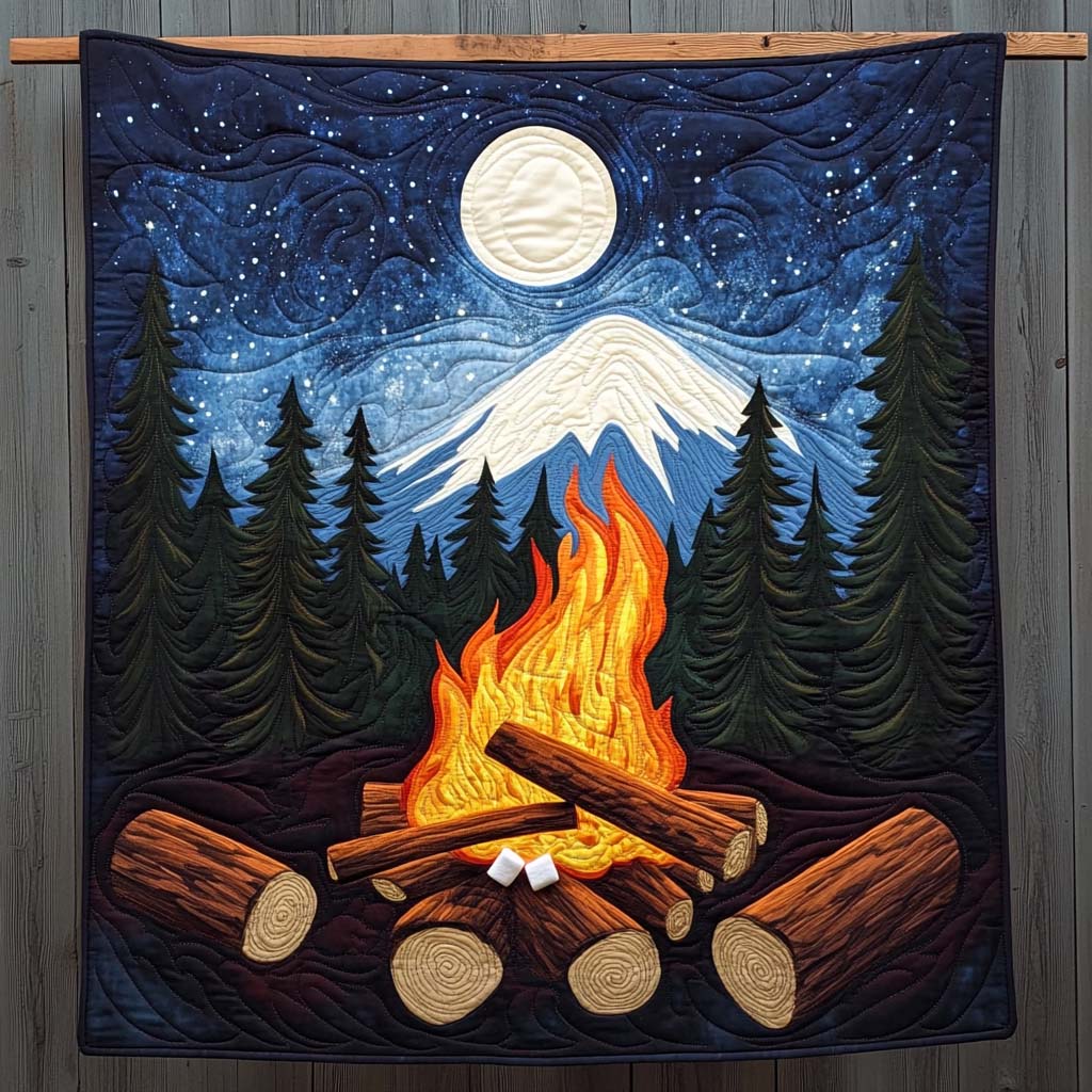Camp Serenity Quilted Blanket Gift For Camper