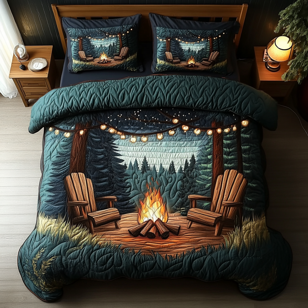 Camp Vibes Quilted Bedding Set Best Comforter Sets Great Presents For Campers