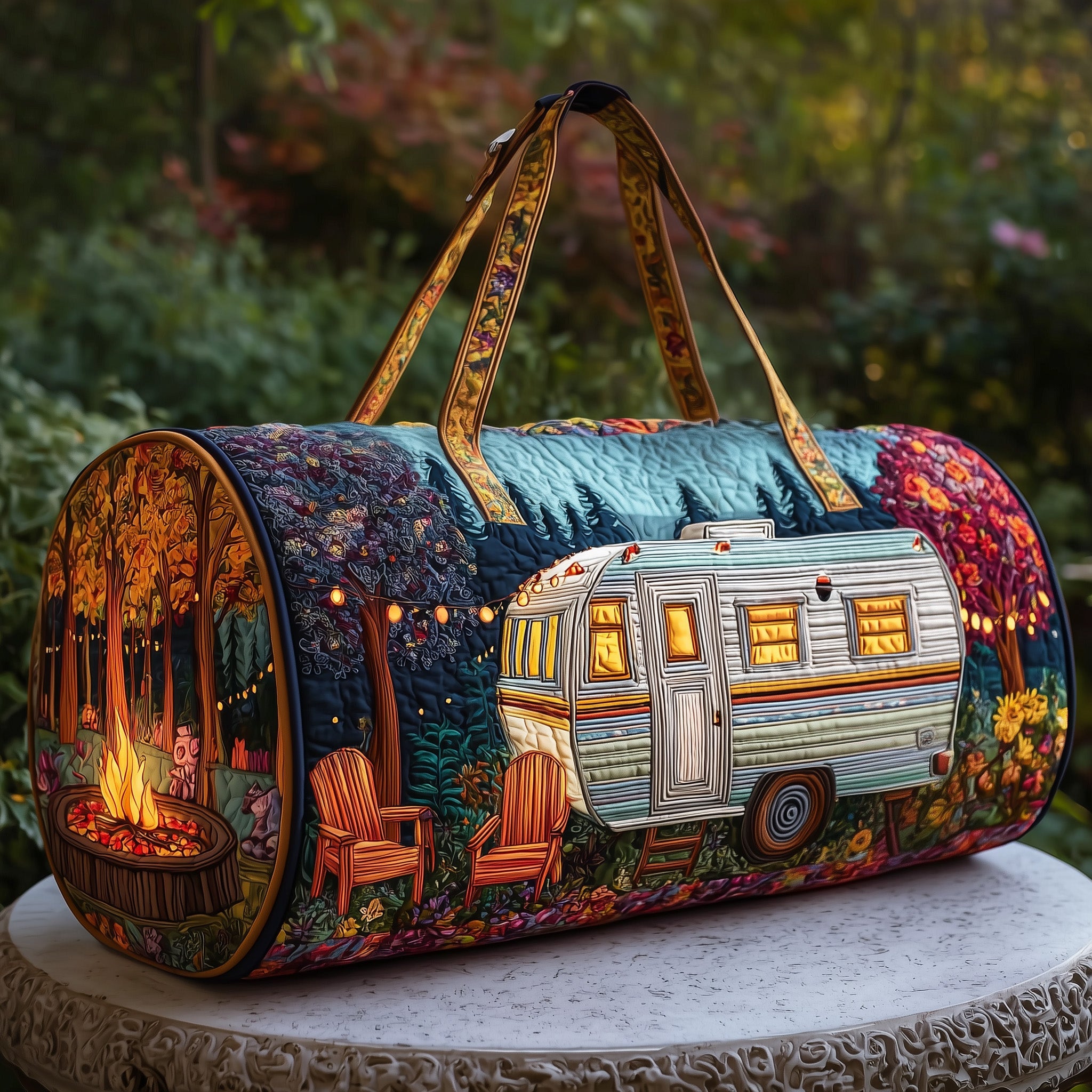 Camper Quilted Duffle Bag For Carry On Use