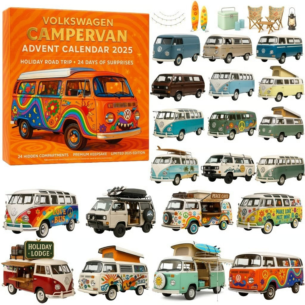 Campervan Adventure Ornament Advent Calendar 2025 Festive Countdown Xmas Gifts For Van Lovers