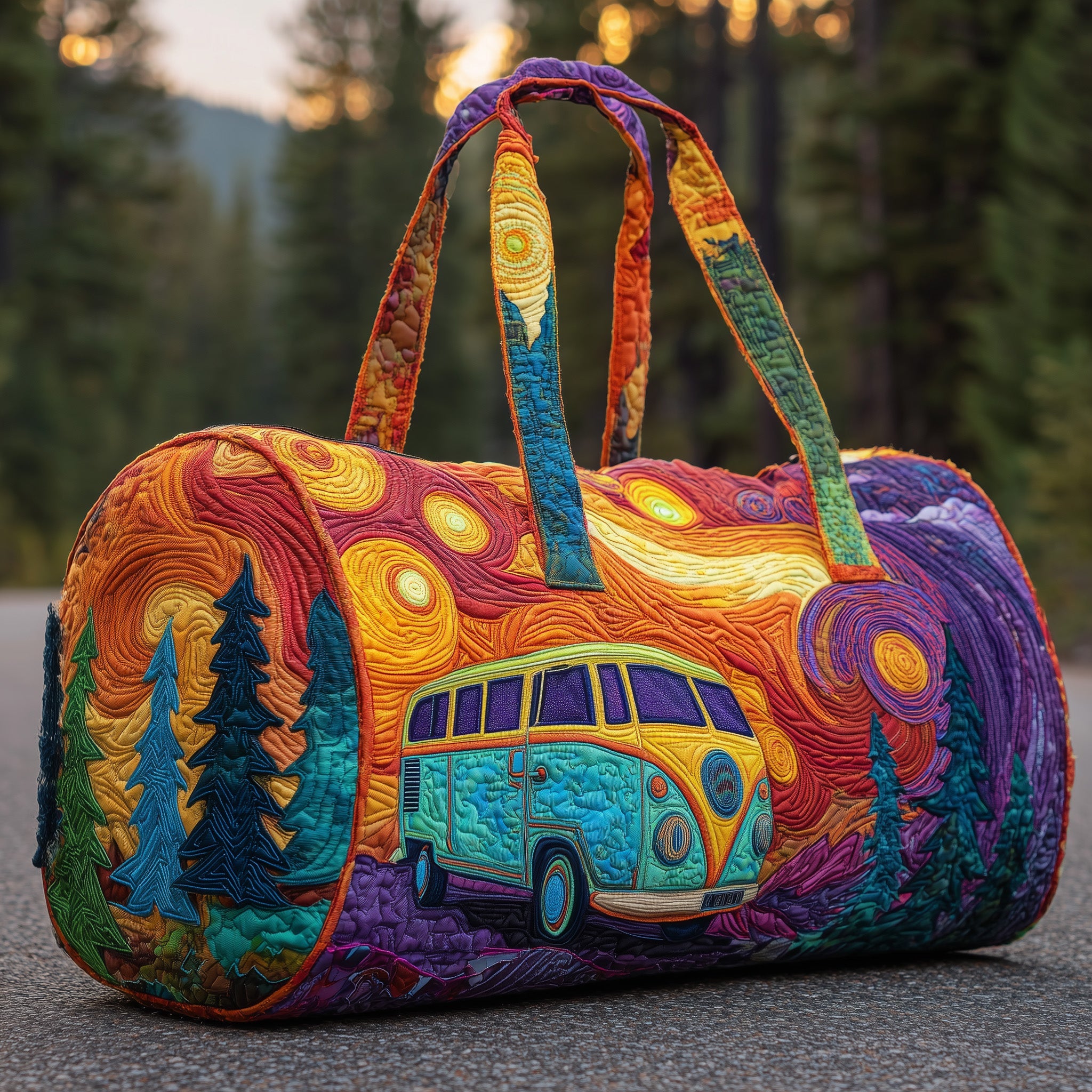 Campfire Dream Quilted Duffle Bag Halloween Gift Idea