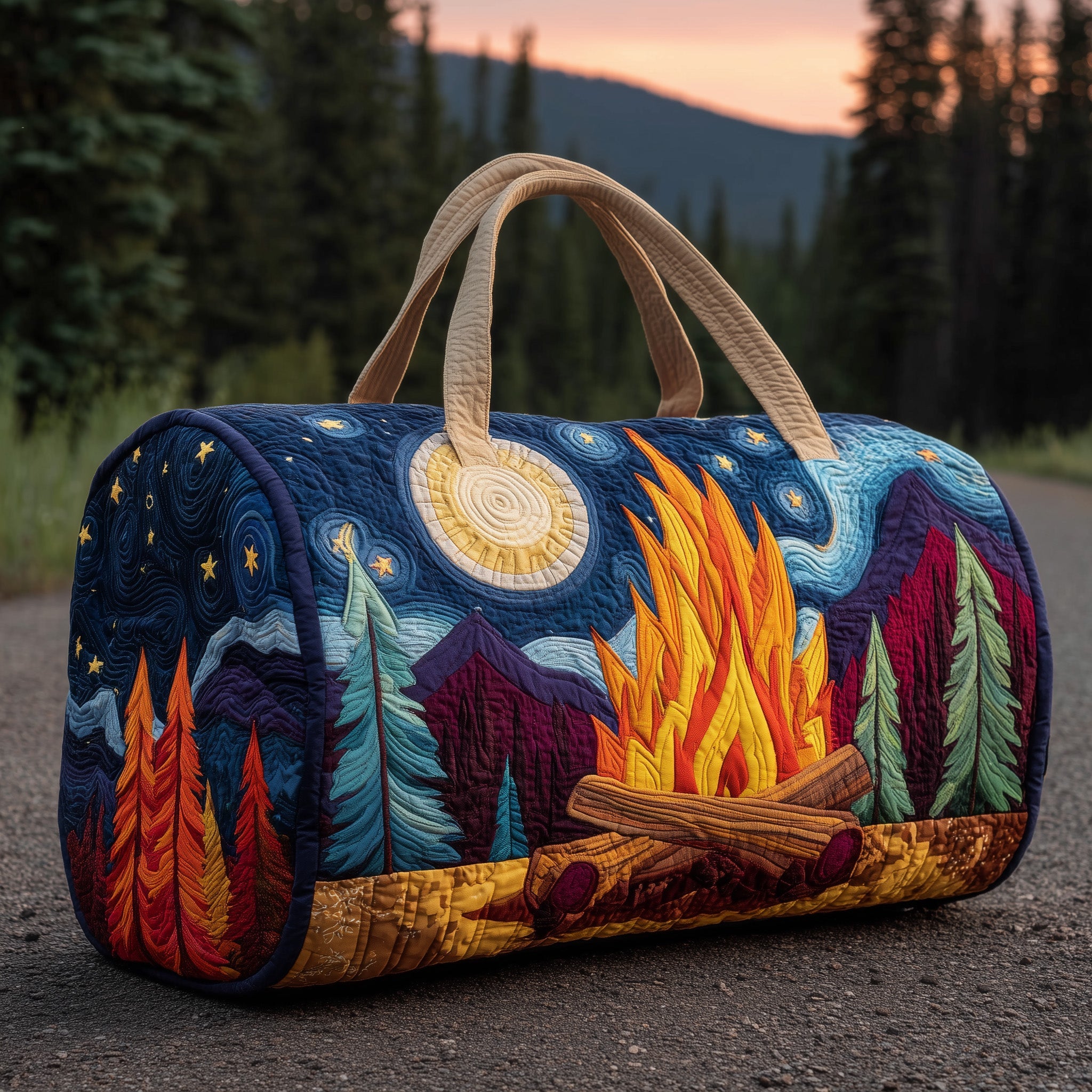 Campfire Dream Quilted Duffle Bag Mother's Day Gift Idea