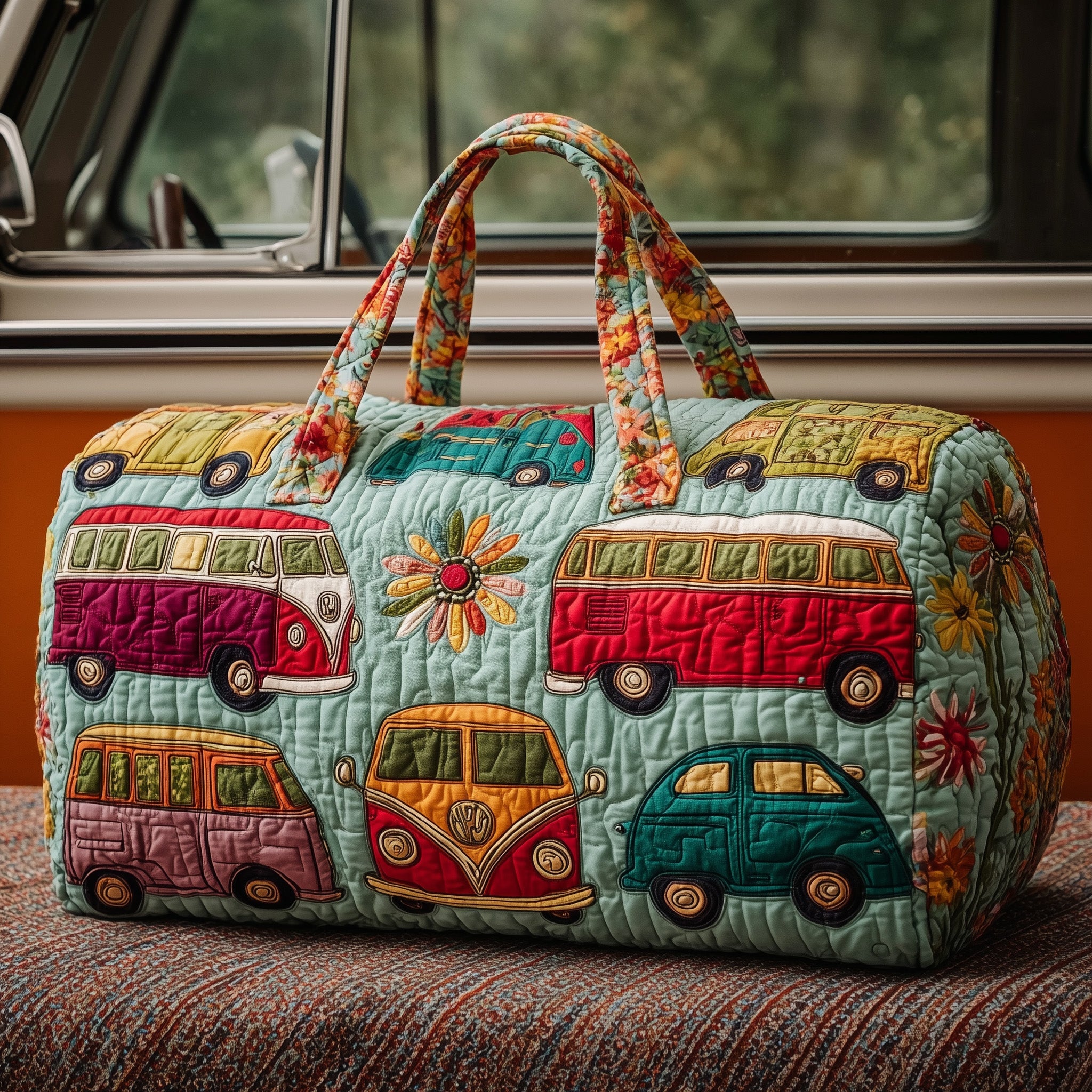 Campfire Dream Quilted Duffle Bag Thanksgiving Gift Idea