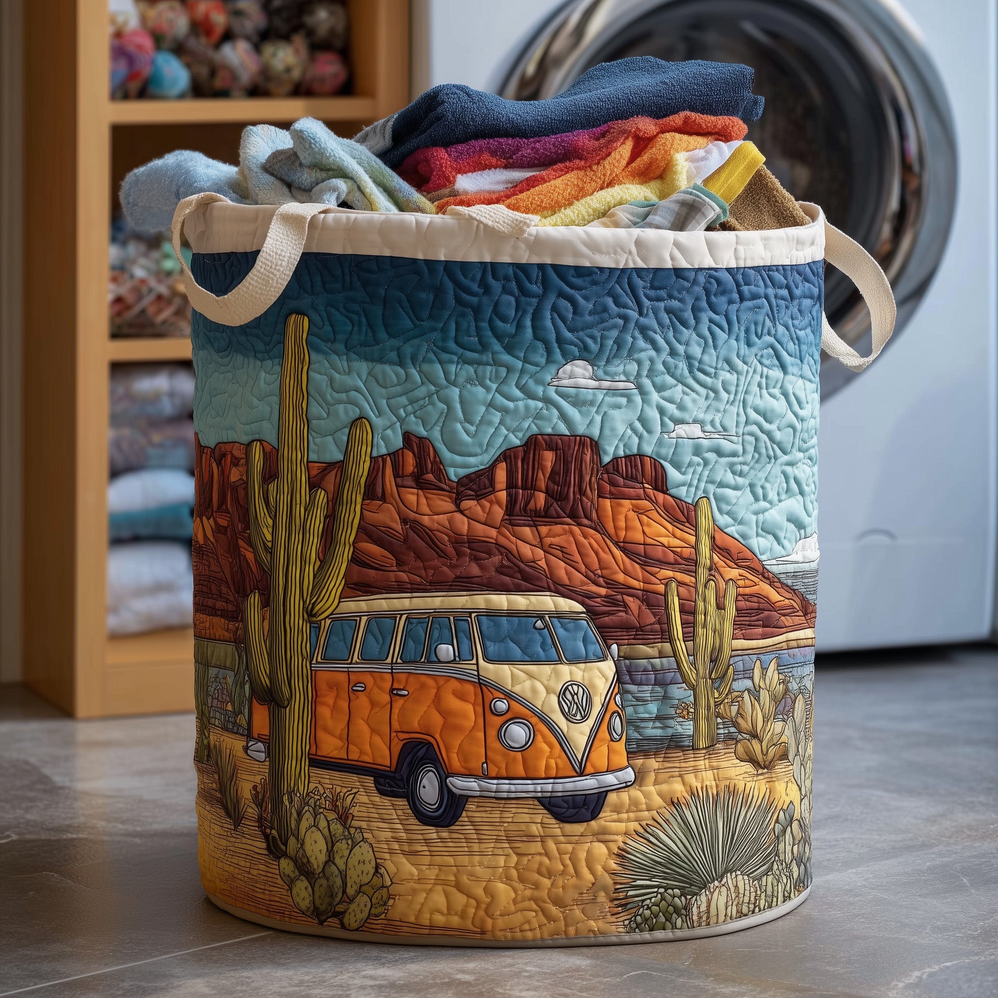 Campfire Dream Quilted Laundry Basket Camping Themed Christmas Gifts