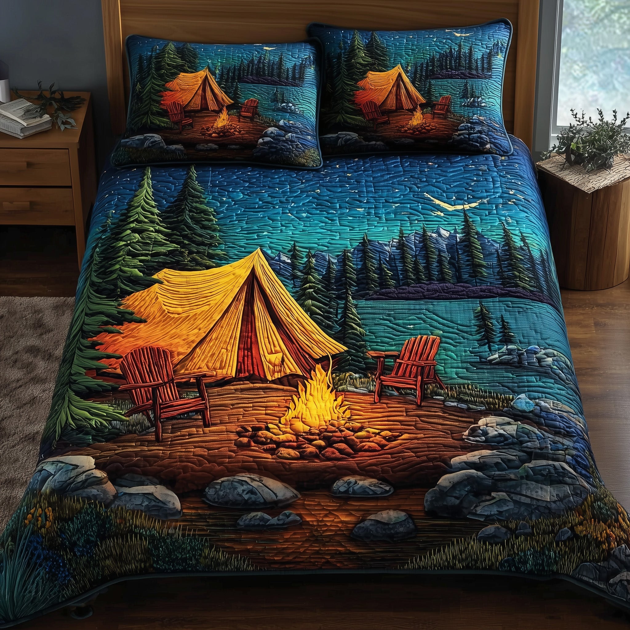 Campfire Dreams Quilted Bedding Set Holiday Gift