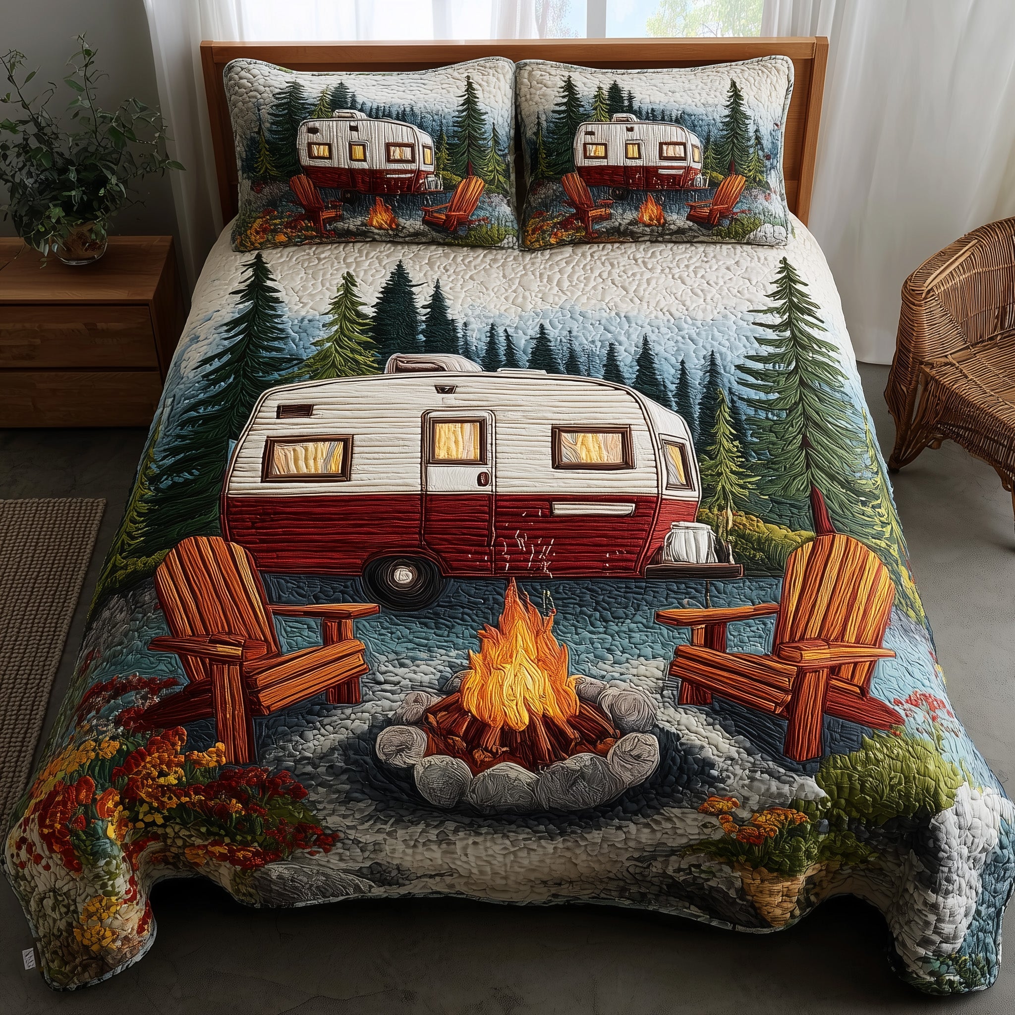 Campfire Dreams Quilted Bedding Set New Home Gift