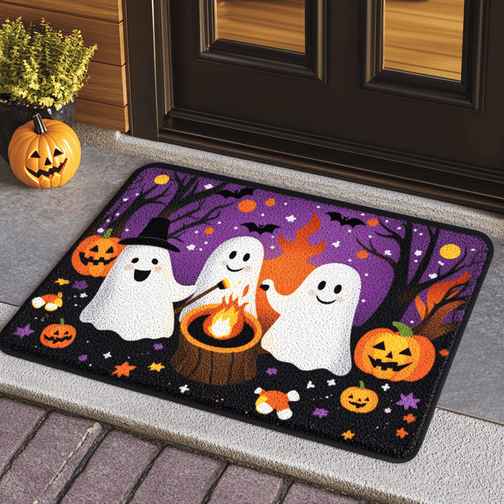 Campfire Spirits Doormat Best Halloween Decoration Gift For Friends and Family