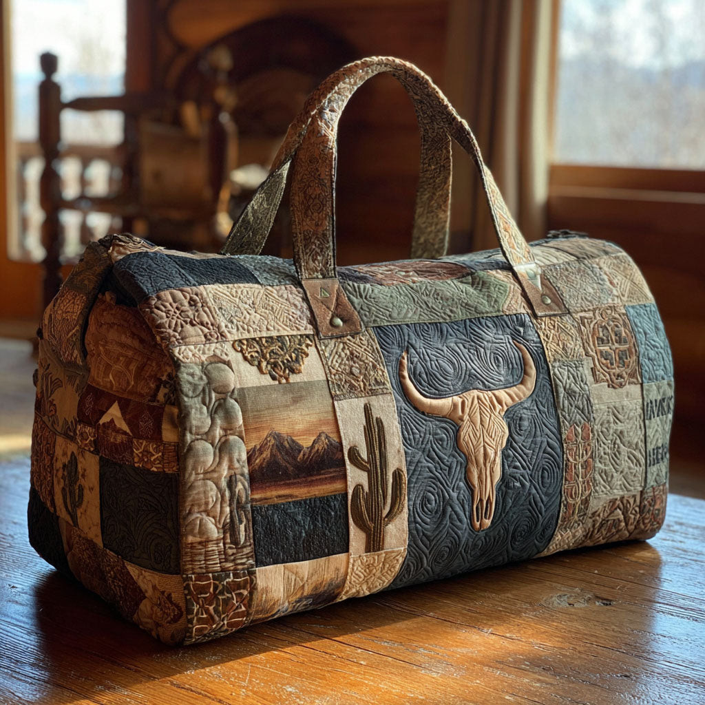 Campfire Western Quilted Duffle Bag Cowboy Travel Gear Best Gift For Western Fans