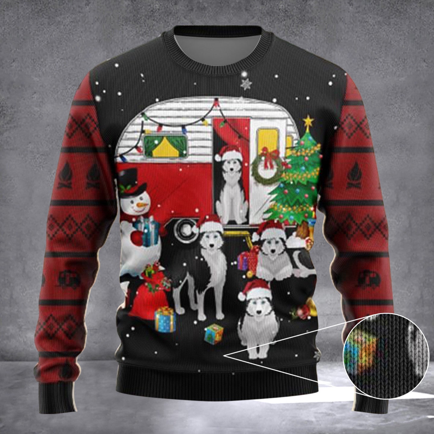 Camping Car And Siberian Husky Ugly Christmas Sweater Ugly Xmas Sweater Gifts For Dog Lovers Camping Car And Siberian Husky Ugly Christmas Sweater Ugly Xmas Sweater Gifts For Dog Lovers