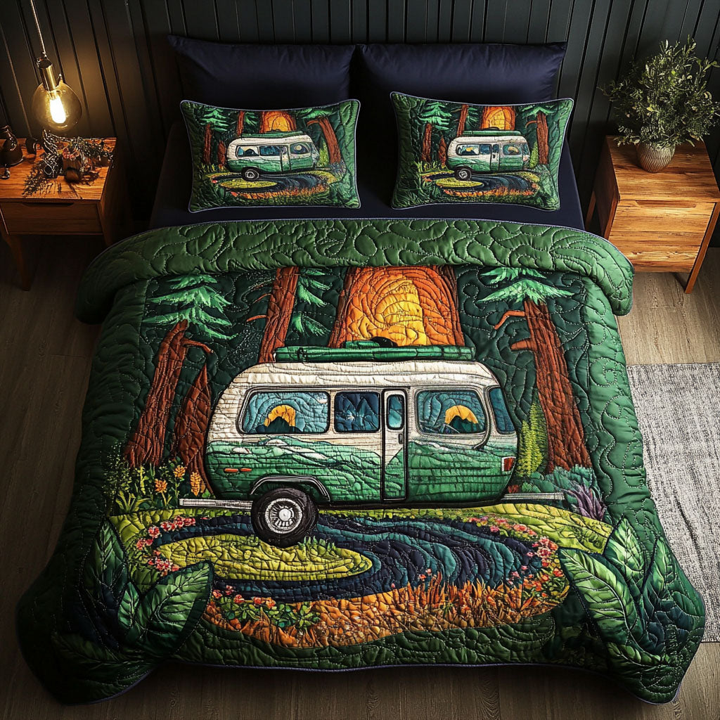 Camping Caravan Quilted Bedding Set Holiday Duvet Covers Best Camping Gifts 2025