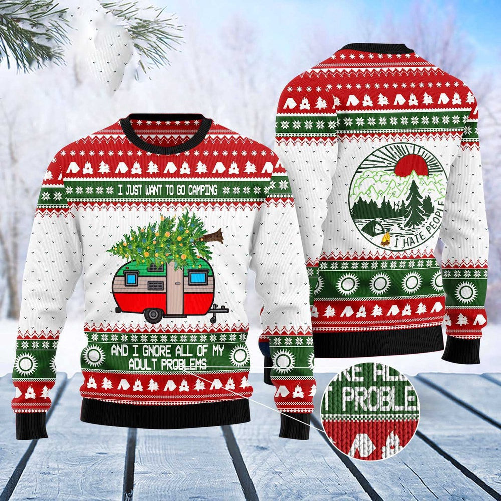 Camping Christmas Ugly Christmas Sweater Funny Ugly Christmas Sweater Xmas Gifts