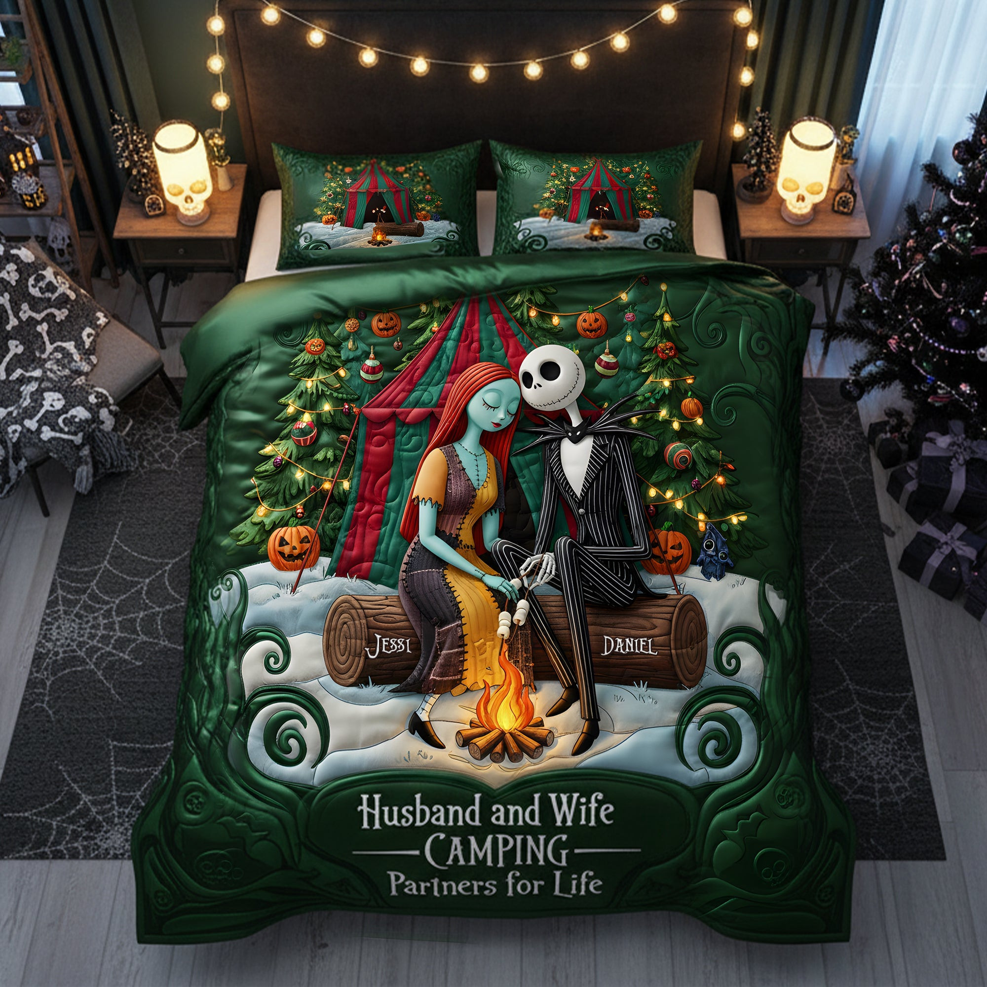 Camping Couples Quilt Bedding Set - Personalized Gifts For Couples - Awkward Christmas Gifts For Him Camping Couples Quilt Bedding Set - Personalized Gifts For Couples - Awkward Christmas Gifts For Him