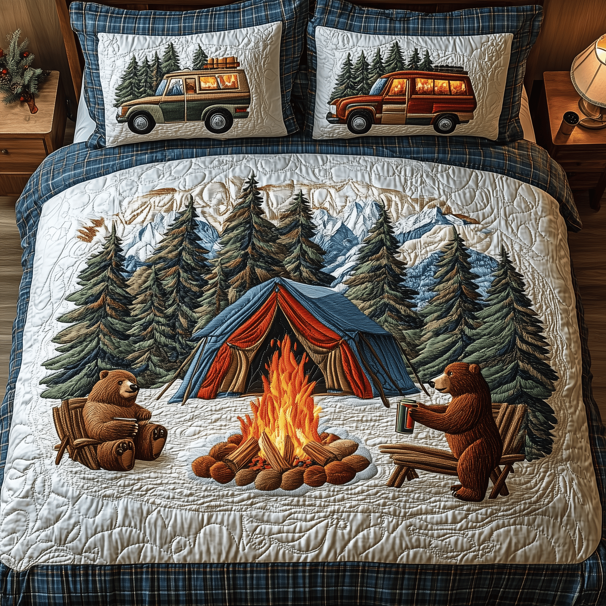 Camping Is My Job Quilted Bedding Set Xmas Bedding Set Romantic Christmas Gifts For Camping Lovers