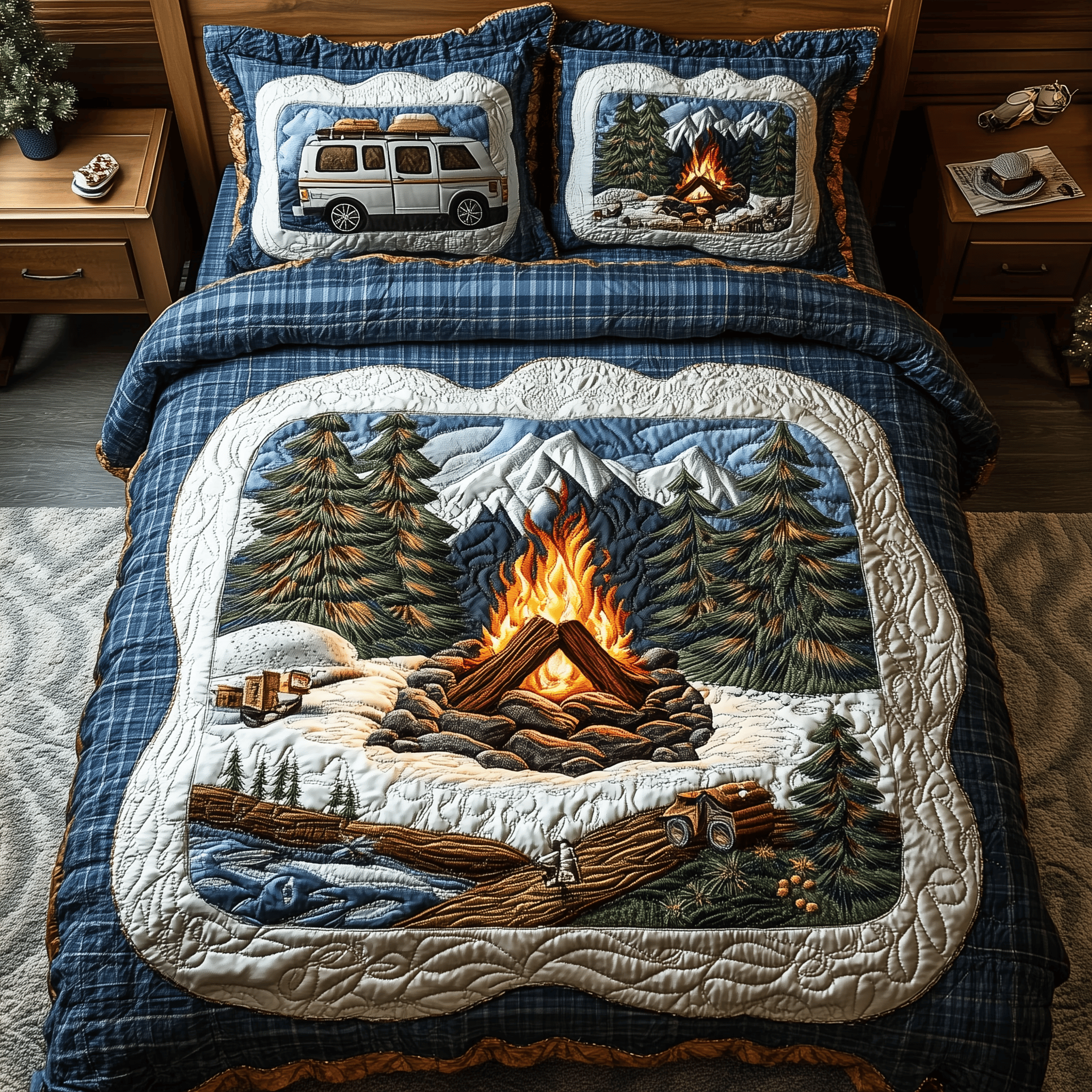 Camping Is My Therapy Quilted Bedding Set Xmas Bedding Set Christmas Gifts For Newlyweds