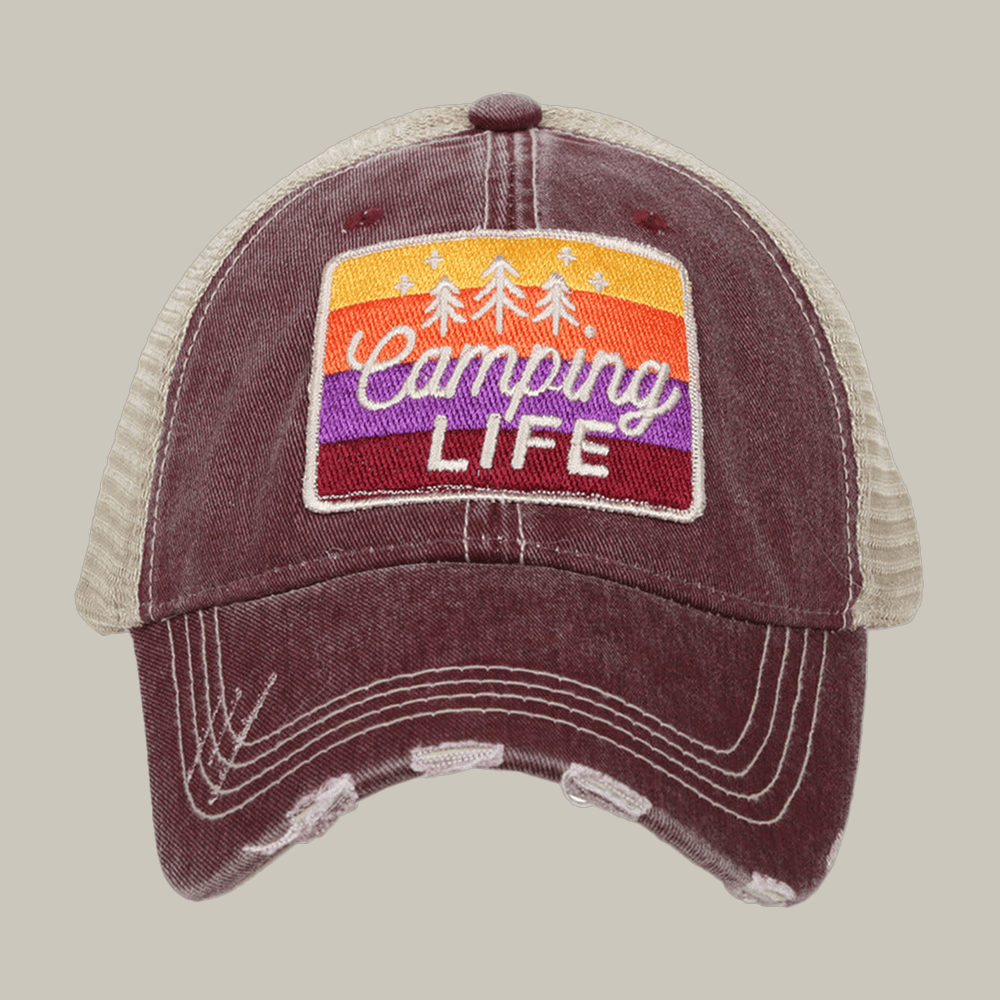 Camping Life Trucker Hat Chill Vibe Katydid Cap Gift Ideas For Campers
