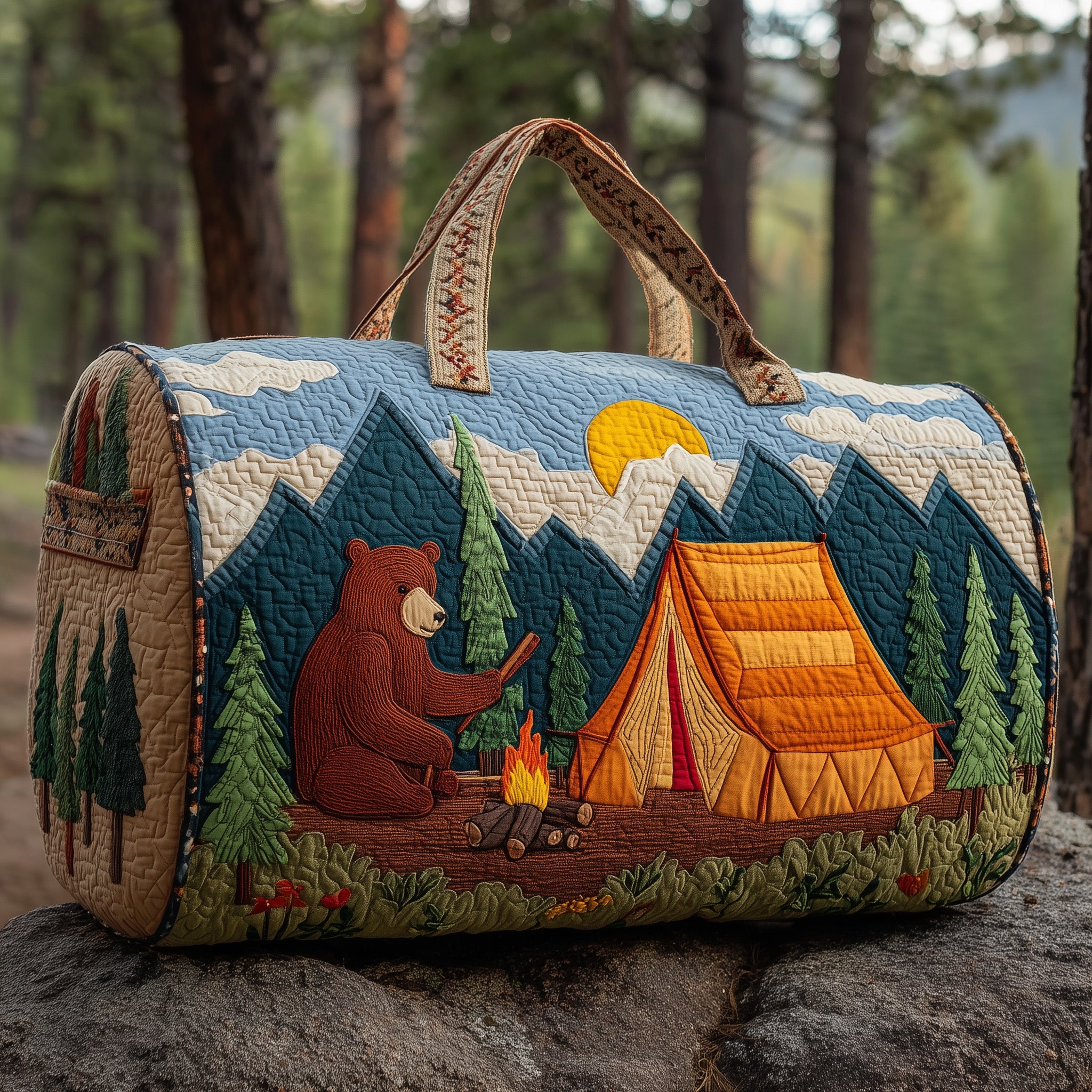 Camping Vibe Quilted Duffle Bag Gift For Kids