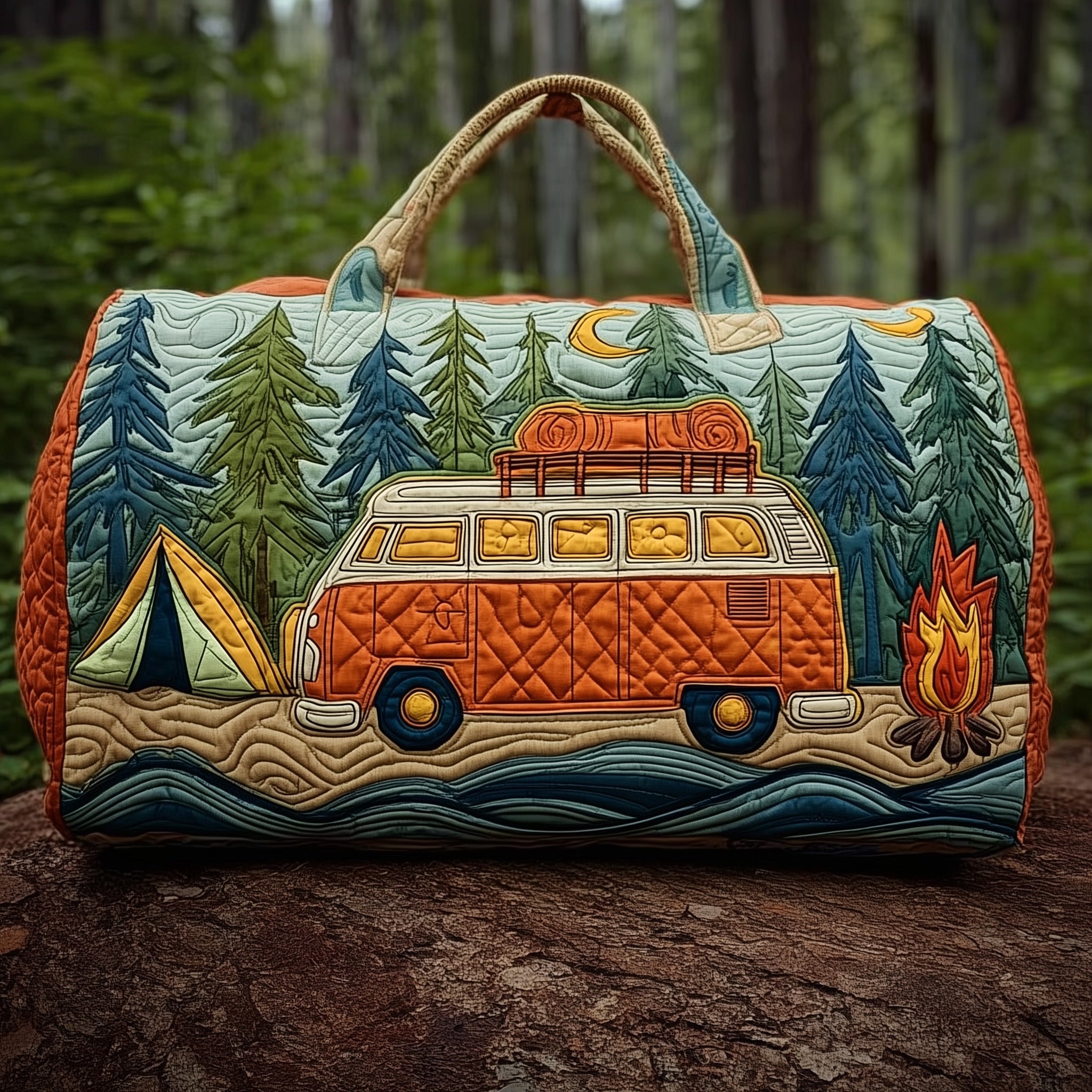 Camping Vibe Quilted Duffle Bag Gift For Mom