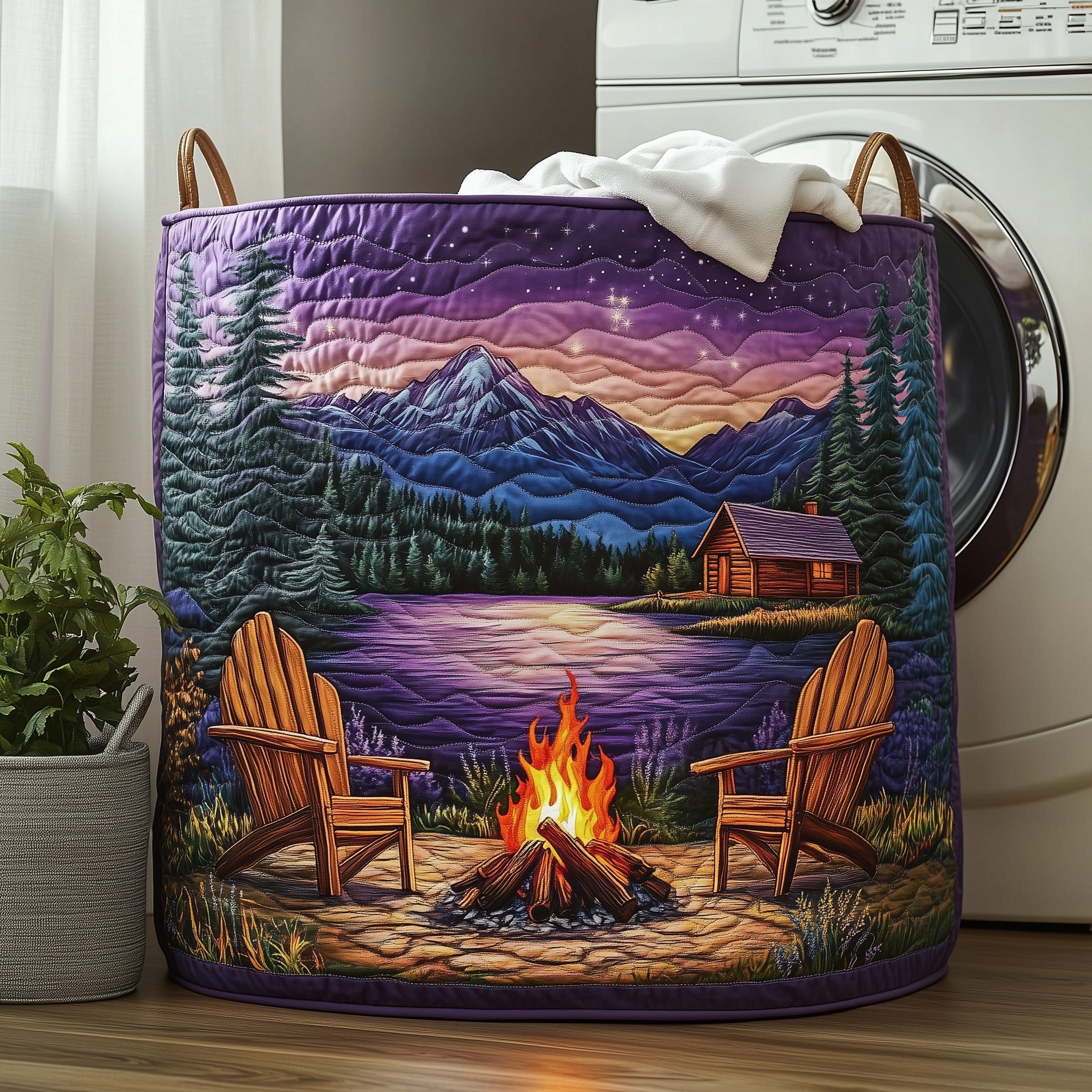 Camping Vibe Quilted Laundry Basket Easter Merch Gift