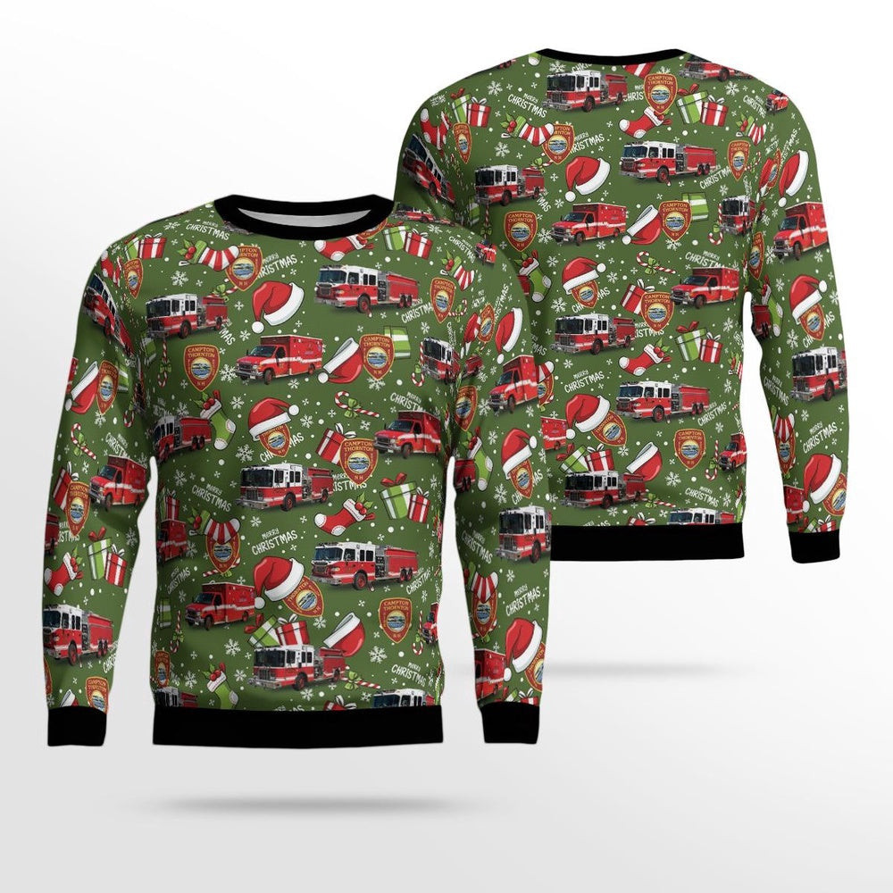 Campton Station New Hampshire Campton Thornton Fire Department AOP Ugly Christmas Sweater Xmas Unisex Sweater Christmas Gifts For Men Women