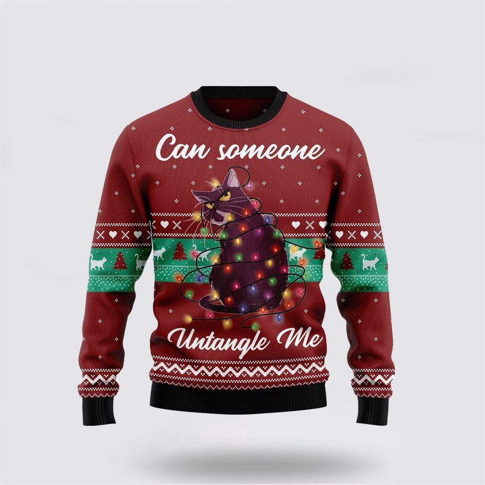 Can Someone Untangle Me Cat Ugly Christmas Sweater Christmas Gift For Cat Love