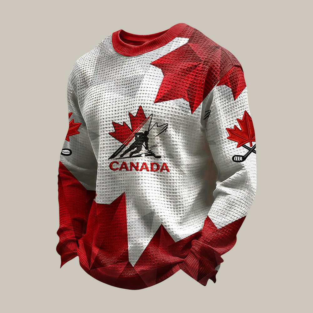 Canada 2026 Winter Olympic Hockey Long Sleeve Shirt Retro Canadian Maple Leaf Apaprel