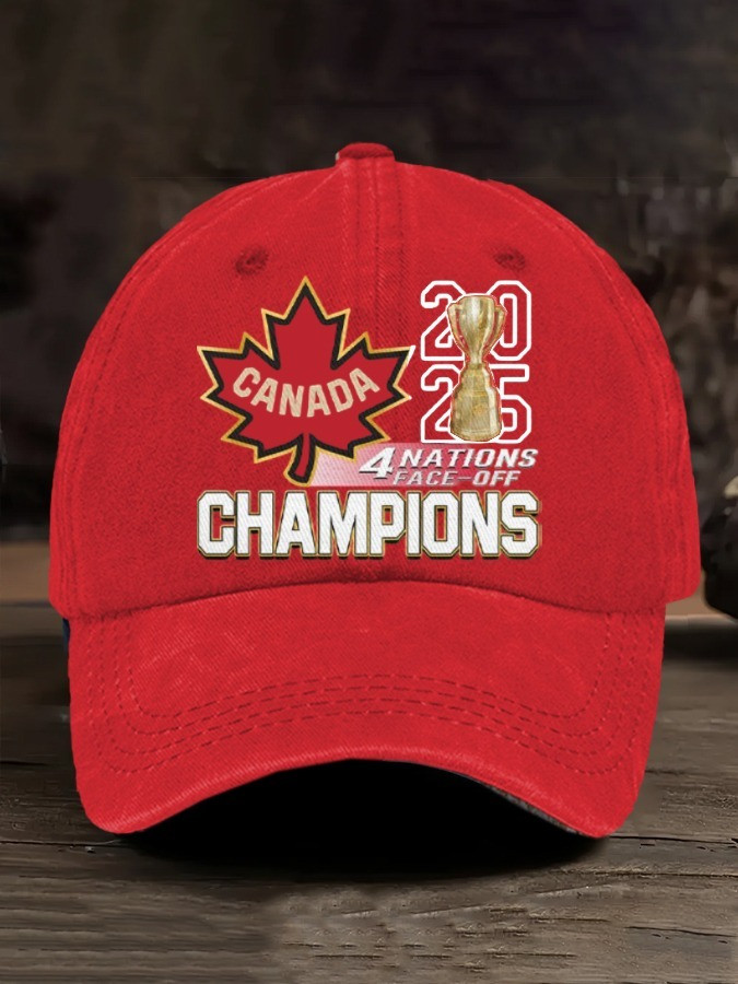 Canada 4 Nations Face-Off Champions 2025 Hat Hockey Canada Champions Gear Merch