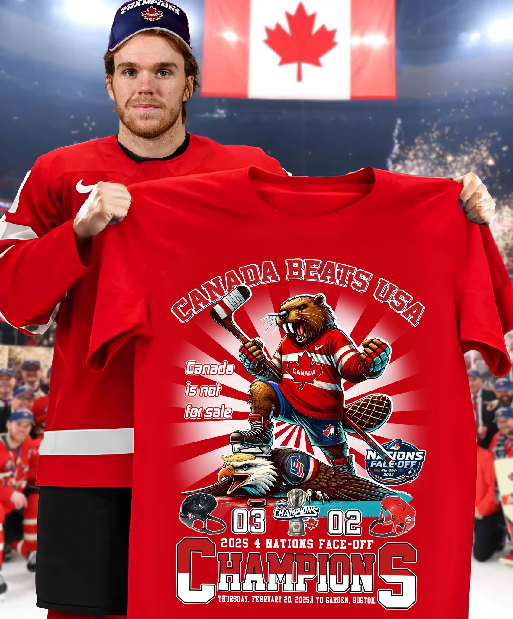 Canada Beats USA 2025 4 Nations Face-Off Champions Shirt Gifts For Hockey Fans