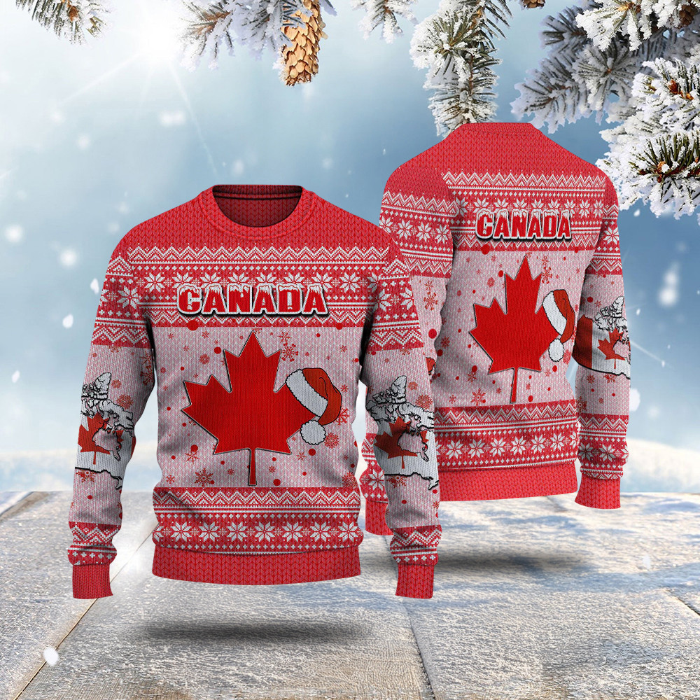 Canada Christmas Knitted Sweater Cute Christmas Clothing Christmas Presents For Brother