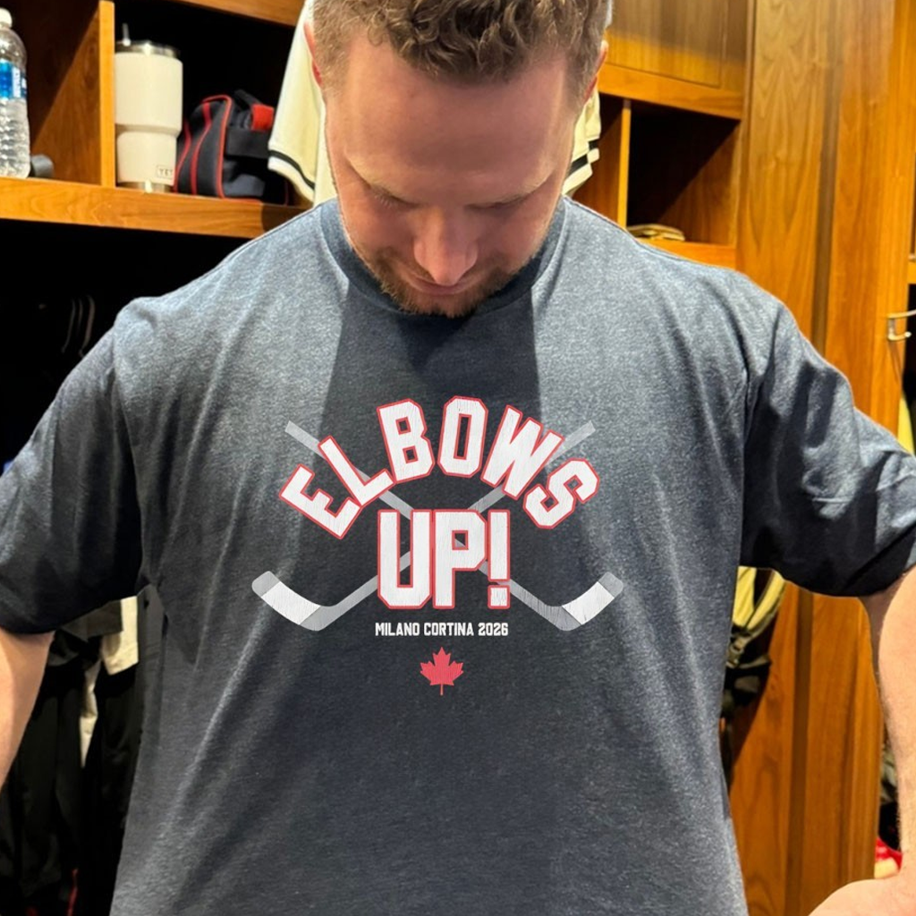 Canada Elbows Up Hockey Milano Cortina 2026 T-Shirt Great Gifts For Hockey Fans