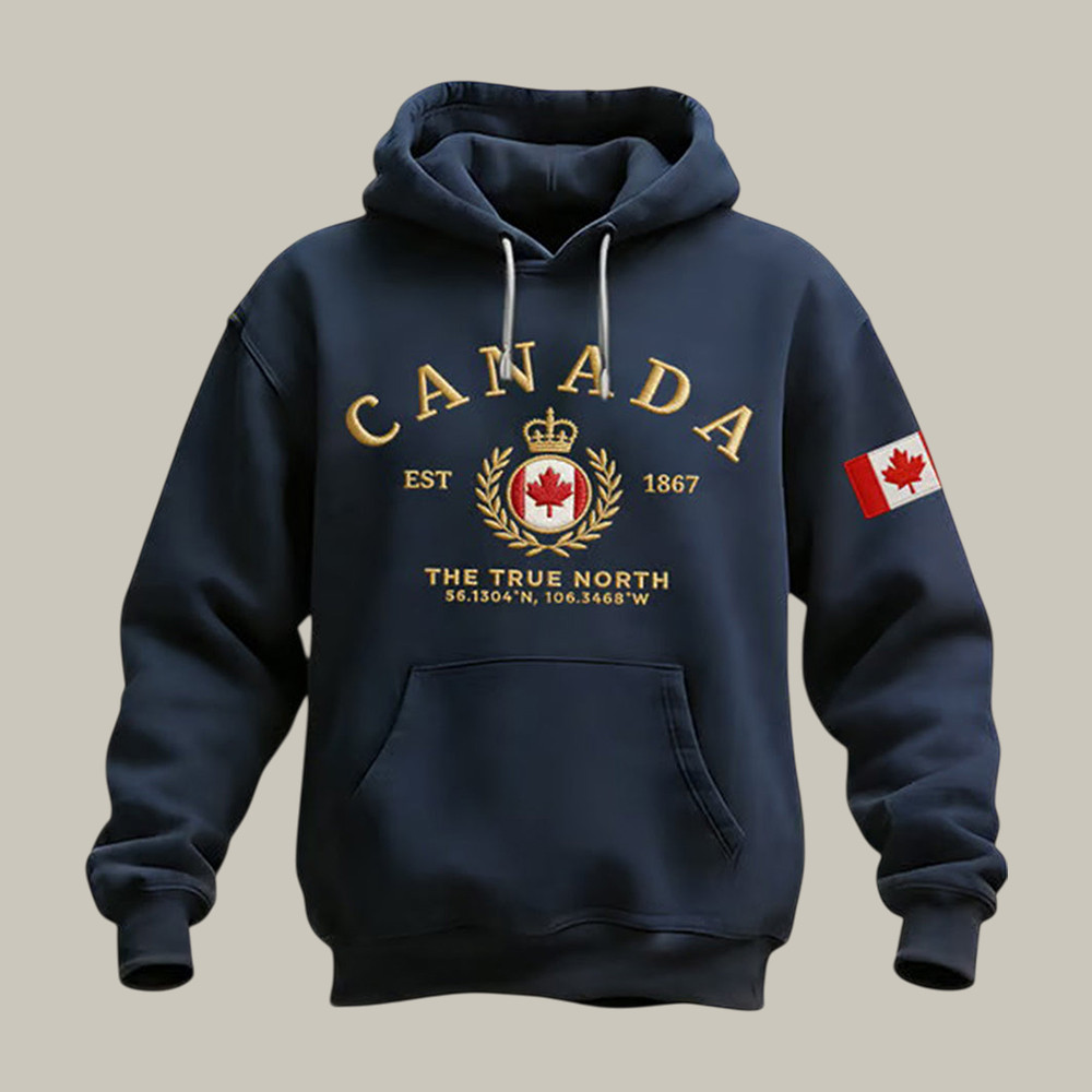 Canada EST 1876 The True North Hoodie Canadian Pride Apparel Present For Father's Day
