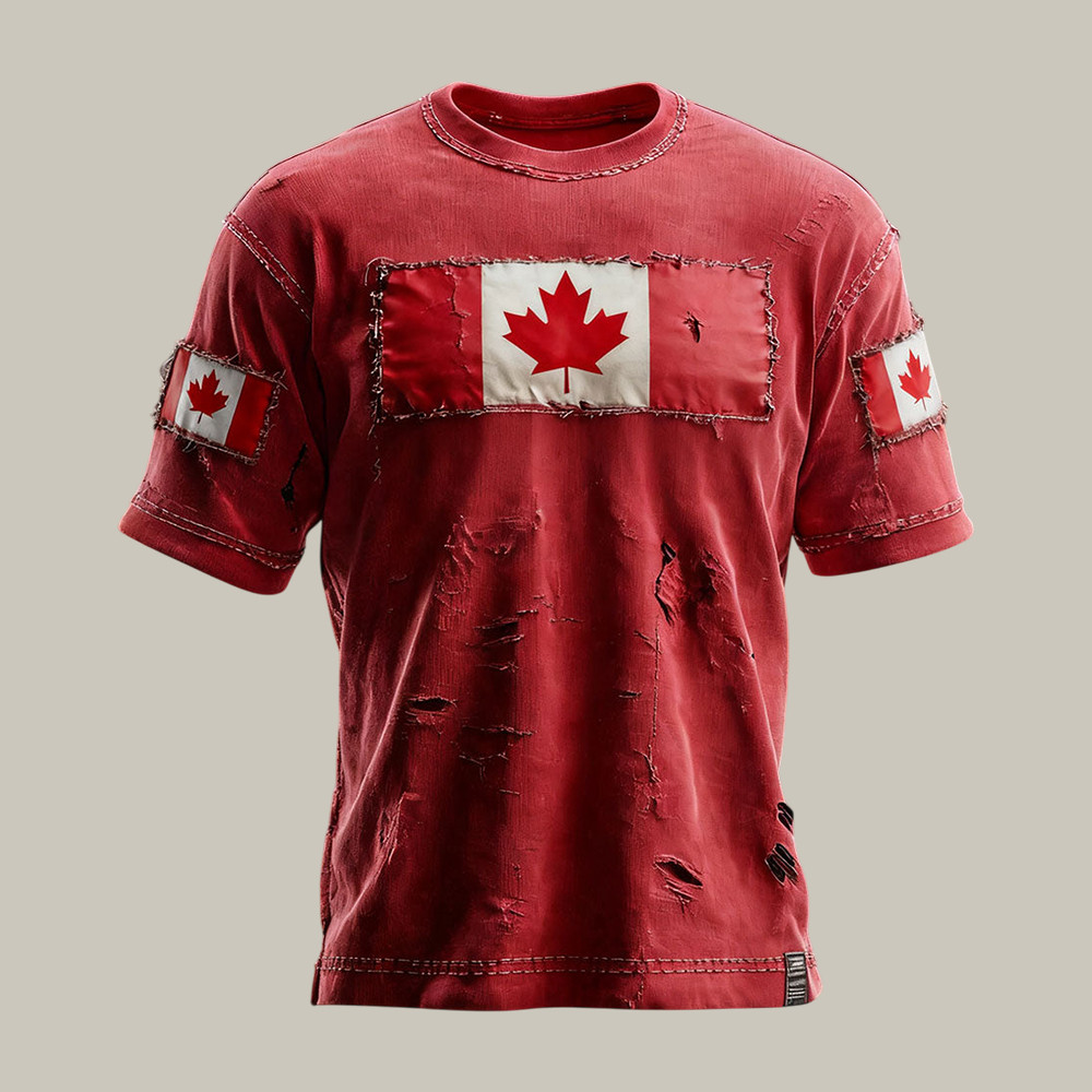 Canada Flag Maple Leaf T-Shirt Canadian Pride Clothes Unique Gift For Dad Birthday