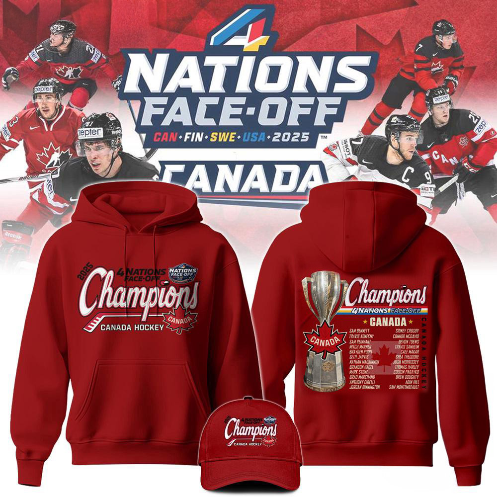 Canada Hockey 2025 4 Nation Face off Champions Second Hoodie Gift Ideas For Hockey Fan